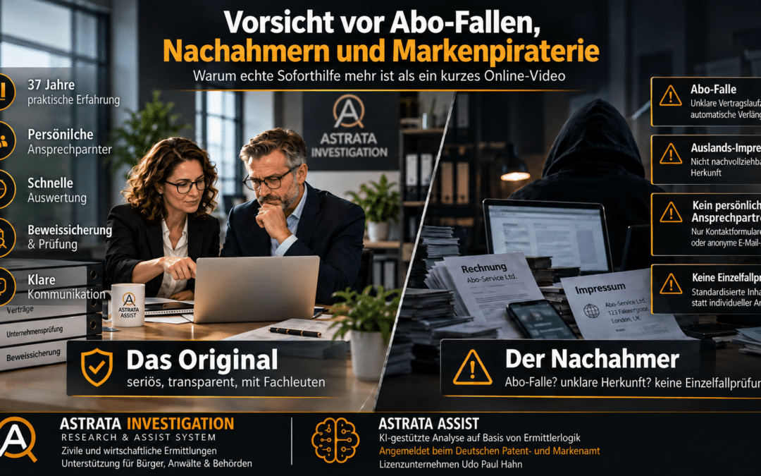 Abo-Fallen, Nachahmer & Markenpiraterie: So schützen Sie sich – und so helfen wir, wenn es schnell gehen muss Abo abgeschlossen – und plötzlich stimmt etwas nicht?